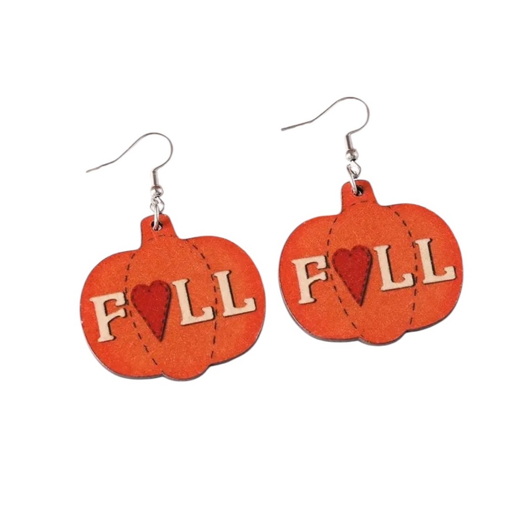 Orange Pumpkin Fall Earrings